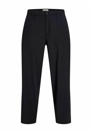 Pantalones negros de corte recto con cintura elástica, trabillas para cinturón y cierre frontal con botón de Jack & Jones.