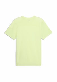 Κοντομάνικο αθλητικό μπλουζάκι σε νέον κίτρινο, κατασκευασμένο από ελαφρύ ύφασμα με λεία υφή και διακριτικό πλέγμα στο πάνω μέρος της πλάτης.