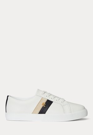 Lauren Ralph Lauren, JANSON II COLOR BLOCKED LEATHER SNEAKER - Sneakers laag - snow white/black/sand dune