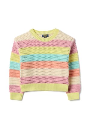 REGULAR FIT STRIPED - Maglione - yellow/pink