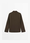 FLOWING BLOUSE WITH DRAPED DETAIL - Camicetta - dark brown
