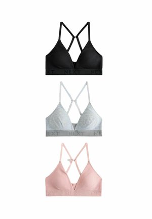 REGULAR FIT - LOGO BRALETTES 3 PACK  - Triangel BH - black grey pink