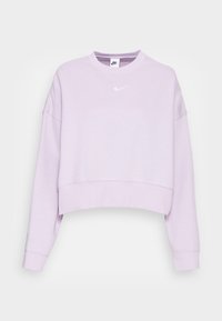 Ljuslila kort tröja med långa ärmar, rund halsringning och en vit Nike-logotyp på bröstet. Mjukt bomullsblandat material.