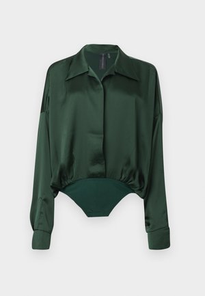 SUPER OVERSIZED BOYFRIEND BODYSUIT - Bluză - dark emerald