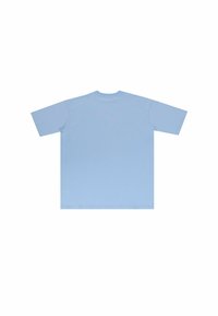 Short-sleeve t-skjorte i lyseblå bomull, med rund hals, rett snitt og ingen synlige mønstre eller detaljer. Bakre visning vist.