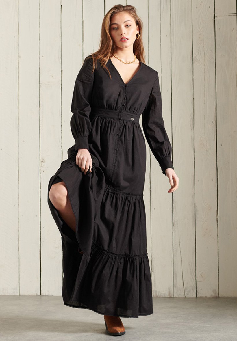 boho black maxi dress