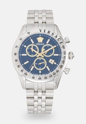 Versace CHRONO MASTER - Chronografické hodinky - dark blue/silver-coloured