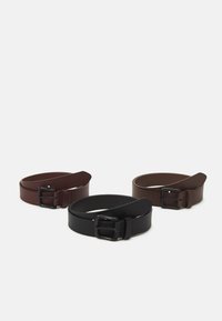 Pier One - 3 PACK UNISEX - Öv - black/brown/dark brown Miniatűr kép 1