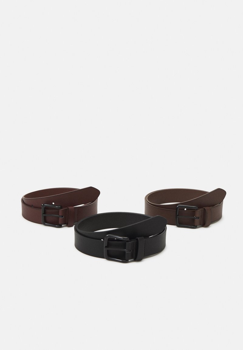 Pier One - 3 PACK UNISEX - Cinturón - black/brown/dark brown, Ampliar