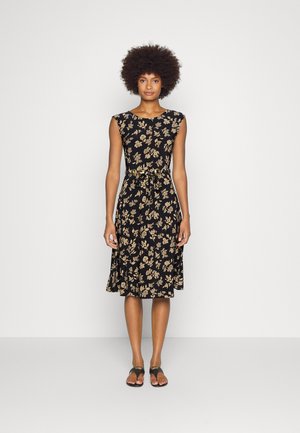 VABRIZIO SHORT SLEEVE DAY DRESS - Vestito di maglina - black/cream