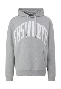QS MIT FRONTPRINT - Sweat à capuche - grau meliert