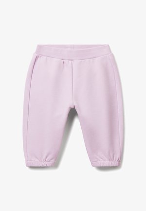 Light purple toddler sweatpants with elastic waistband and cuffs, shown flat against a white background.