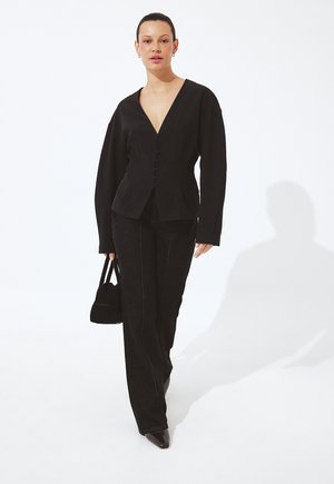 TAILORED FITTED BUTTON FRONT - Blúzka - black