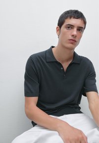 Massimo Dutti POLO NECK SHORT SLEEVE - Piké - dark grey
