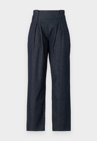 PLEATED PANTS - Traperice opuštenog kroja - dark blue denim
