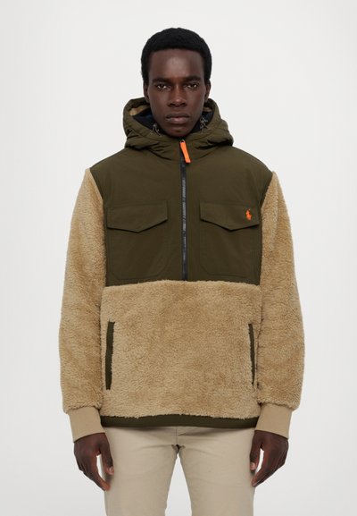 Polo Ralph Lauren PILE FLEECE HYBRID HOODIE - Jakna od flisa - desert khaki multi