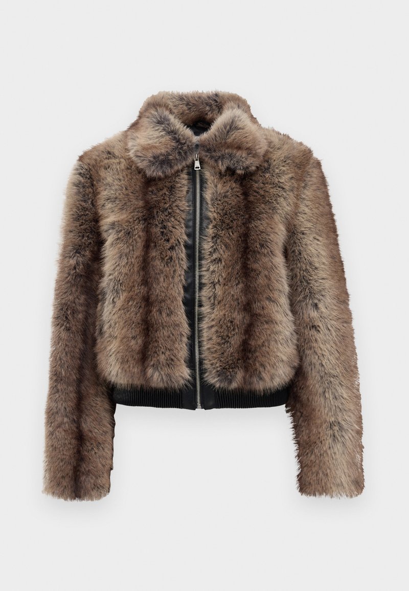 ONLY ONLDIANA - Vinterjakke - black/silver-coloured mink/svart - Zalando.no