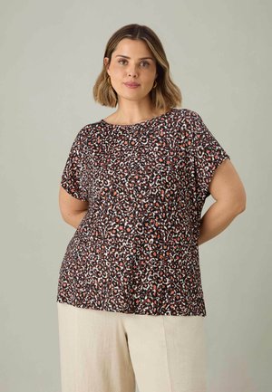 MULTI LEOPARD - T-shirt med print - burgundy