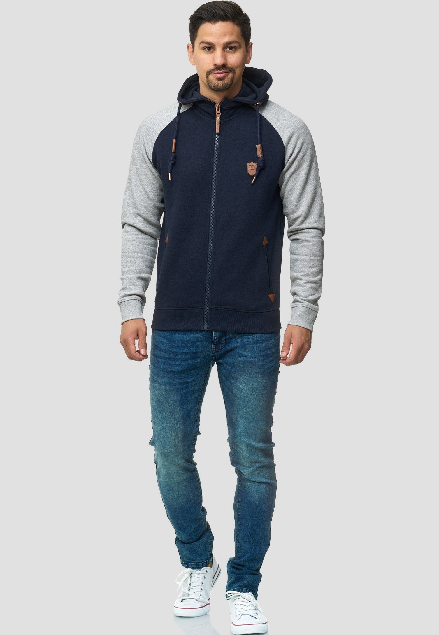 INDICODE JEANS ARBUTUS - Felpa con zip - navy/blu scuro - Zalando.it