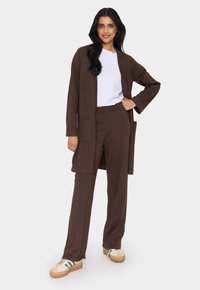 Saint Tropez KILASZ LS OPEN - Vesta na kopčanje - dark oak melange