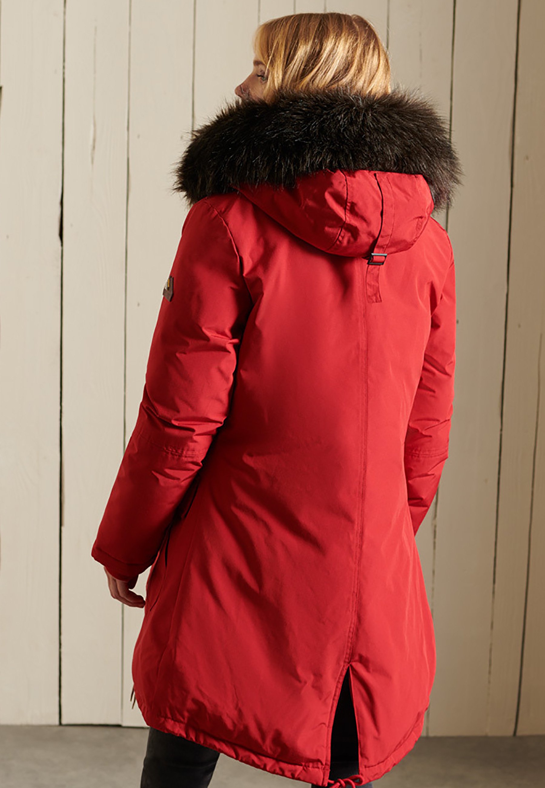 superdry parka red