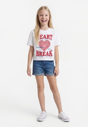 ONLY GIRLS KOGJASMINE BOXY - Camiseta estampada - bright white