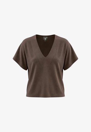 NÜ Denmark, DITTE RONNIE TOP - Lihtne T-särk - brown