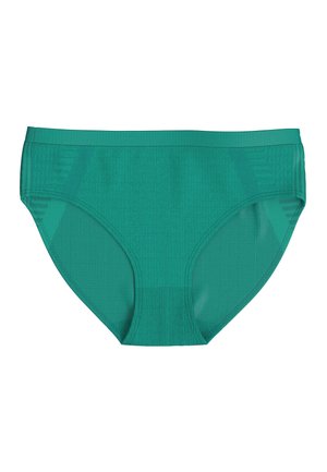 Teal Unterhose aus einem weichen, elastischen Material. Verfügt über einen glatten Bund und eine subtile Textur mit einem karrierten Muster durchgehend.