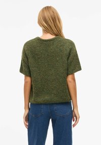 VILA VIMARLEY KURZARMELIGER - T-shirts - deep depths