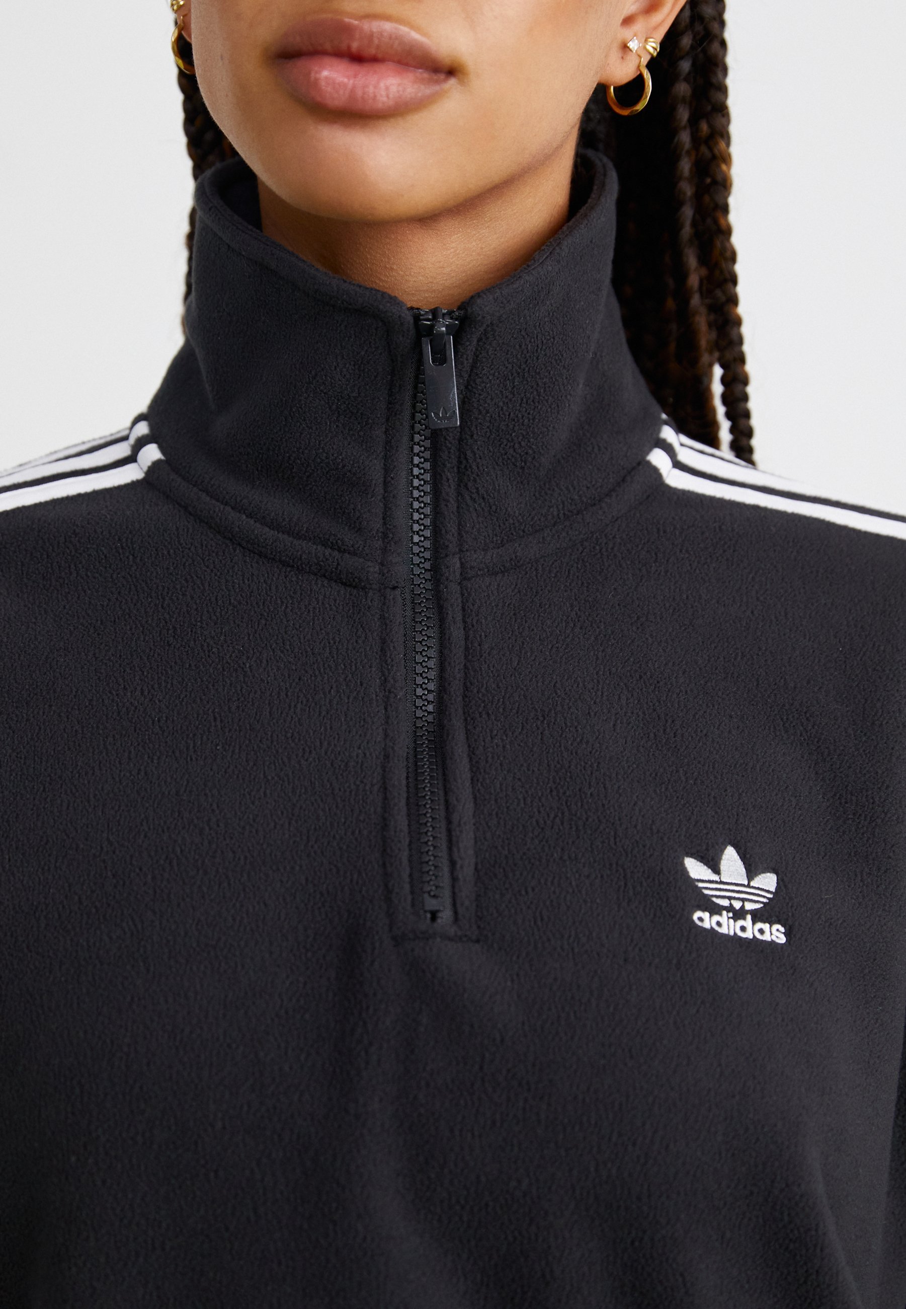 adidas Originals HALF ZIP - Fleece jumper - black - Zalando.ie