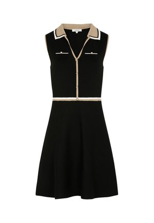 Morgan, MORGAN MORGAN KNITTED DRESS WITH FOLDED COLLAR - Strikkjoler - noir