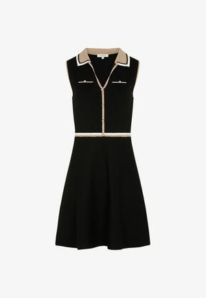 Morgan, MORGAN MORGAN KNITTED DRESS WITH FOLDED COLLAR - Strikkjoler - noir