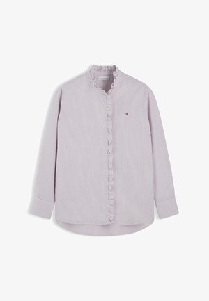 Tommy Hilfiger, OXFORD RUFFLES RELAXED LS SHIRT - Skjortebluser - classic ithaca stp burgundy
