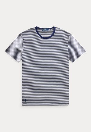 STANDARD FIT STRIPED LISLE T-SHIRT - Μπλουζάκι με στάμπα - newport navy/white