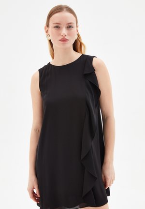 adL RUFFLED SLEEVELESS - Jurk - black