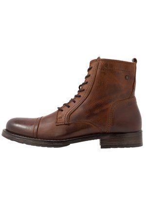 Bottines à lacets - cognac