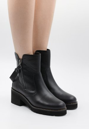 Stivaletti con plateau - schwarz