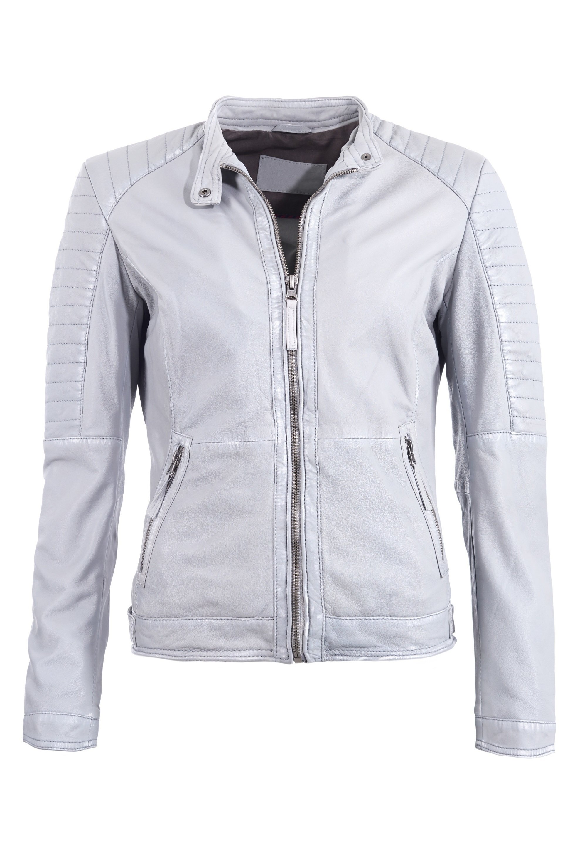 JCC LEICHT TAILLIERT Lederjacke grau/hellgrau Zalando