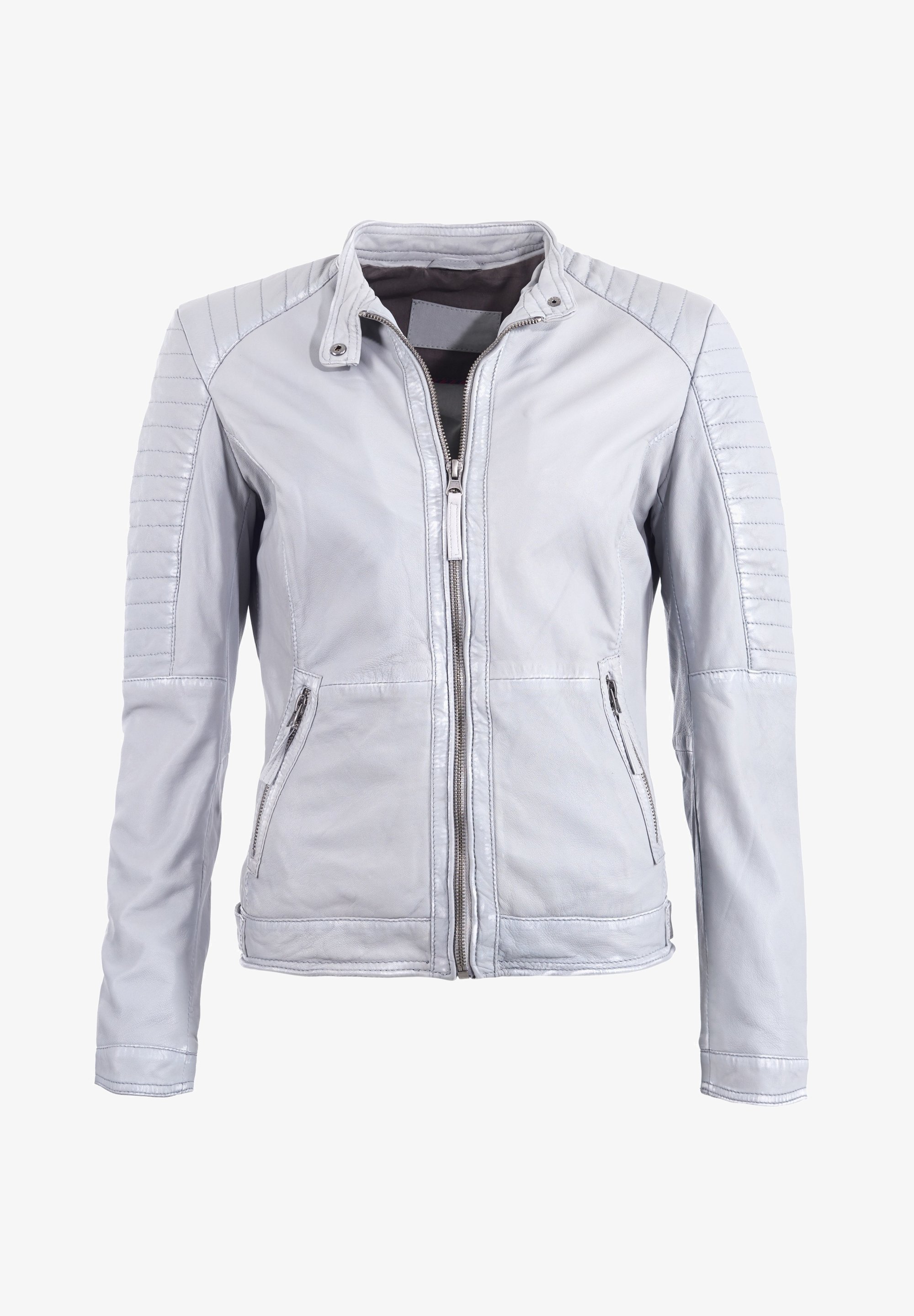 JCC LEICHT TAILLIERT Lederjacke grau/hellgrau Zalando