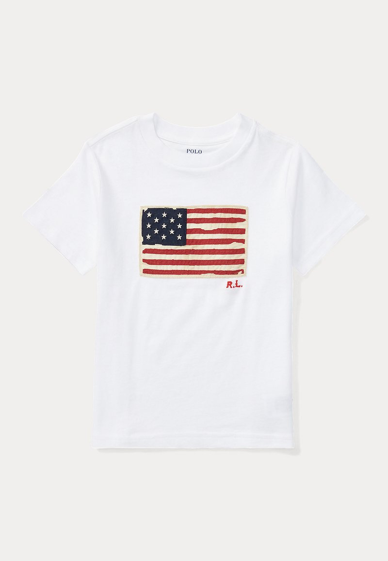 Polo Ralph Lauren - FLAG COTTON JERSEY T-SHIRT UNISEX - Camiseta estampada - white, Ampliar