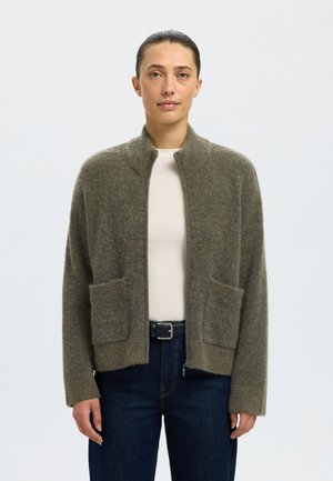 SLFSIA ZIPPER CARDIGAN  - Cardigan - khaki