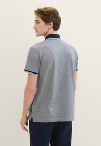TOM TAILOR Piké - navy white two tone pique