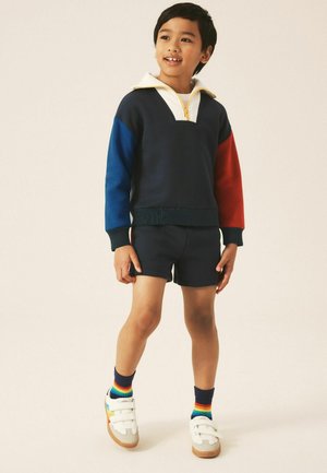 Little Bird, REGULAR FIT - 1/4 ZIP SWEAT TOP AND SHORT 2 PIECE SET - Træningsbukser - navy