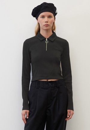 LANGARM CROPPED - Polo shirt - black
