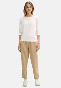 TOM TAILOR DENIM 3/4 ARM MIT STRUKTUR - Sweatshirt - off white