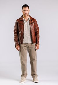 Freaky Nation RAUL-FN - Chaqueta de cuero - cognac