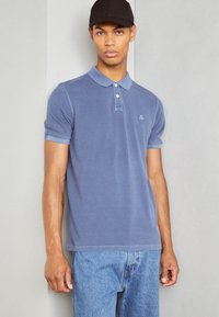 Marc O'Polo SHORT SLEEVE SLITS AT HEM EMBROIDERY - Polokošeľa - moon stone