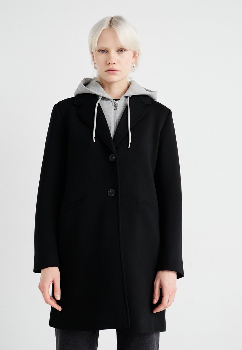 ONLY ONLJUDITH MIX COAT - Klasični plašč - black/medium grey