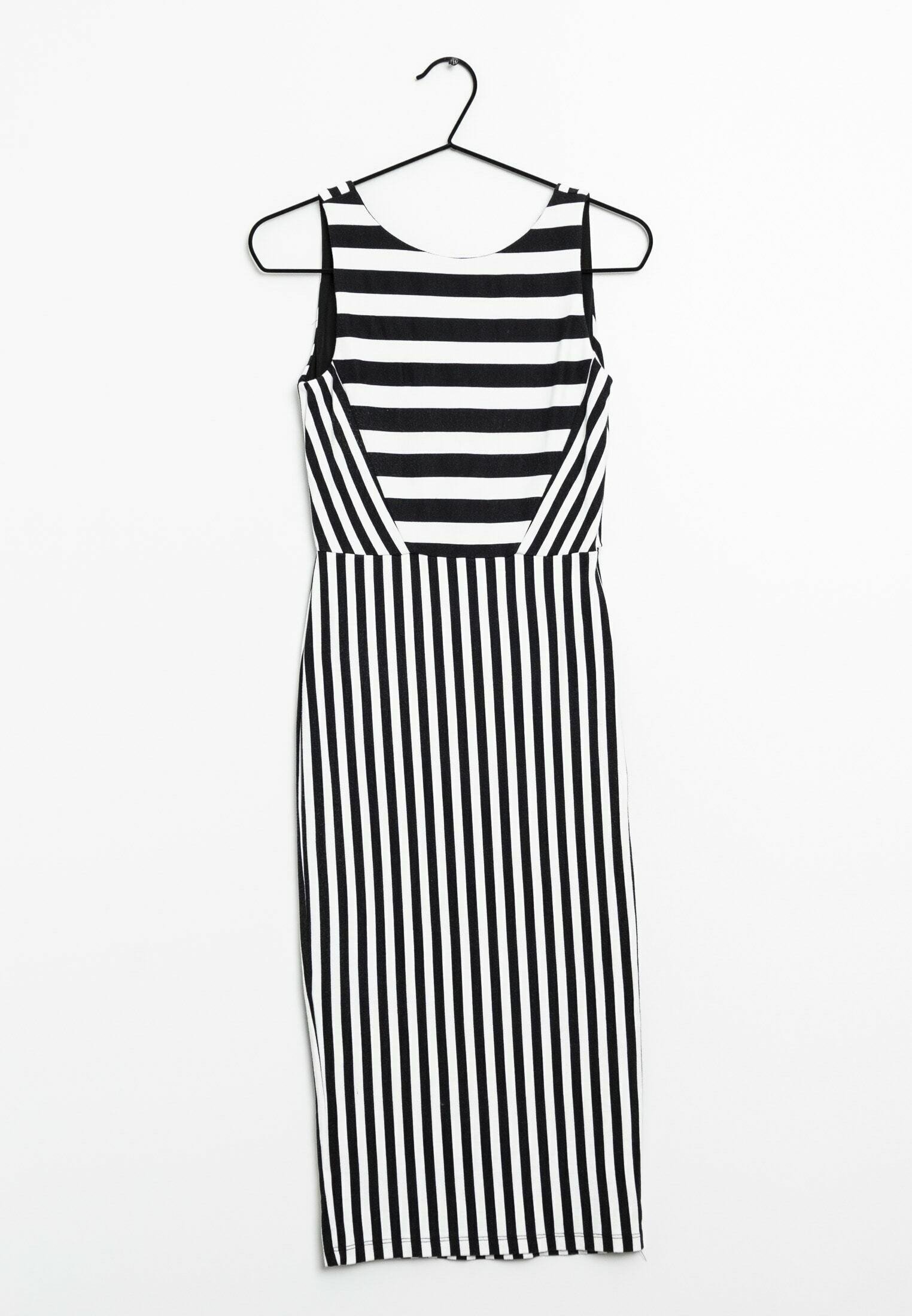 zara black and white striped dress