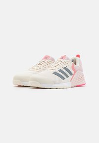 adidas Performance DROPSET 3 - Training shoe - chalk white/iron metallic/semi pink spark